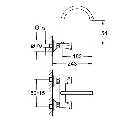 Смеситель для мойки GROHE Costa L 31191001