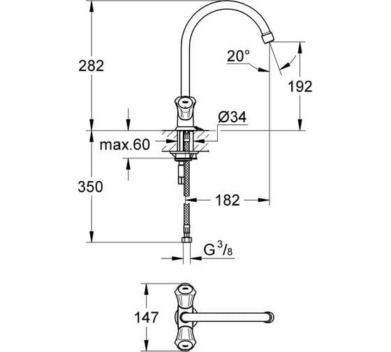 Смеситель для мойки GROHE Costa L 31812001