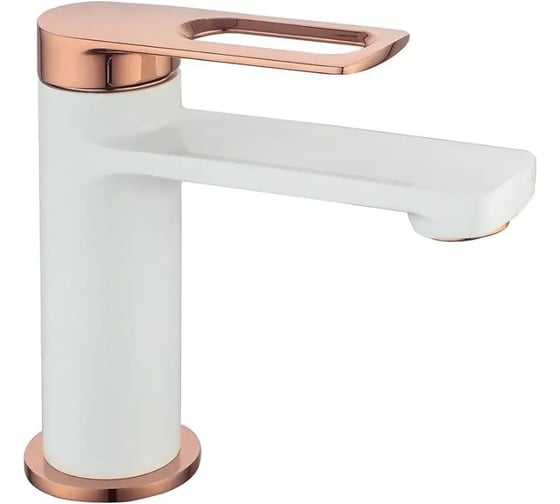 Смеситель однорычажный для раковины ViEiR белый/золото V293511-FL 1