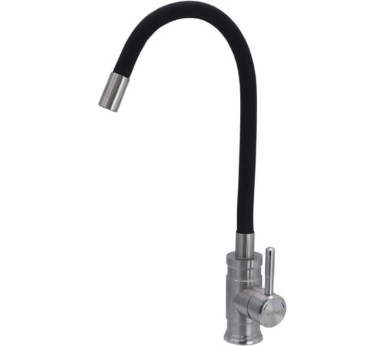 Смеситель для кухни однорычажный ViEiR с гибким изливом, нержавеющая сталь, сатин/черный V15048-C 1