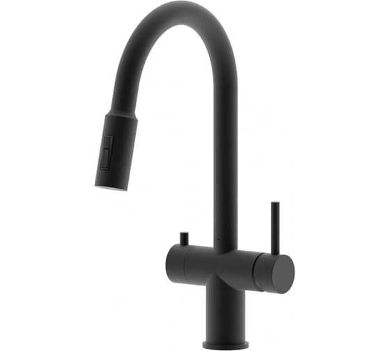 Смеситель для кухни однорычажный ViEiR с выдвижной лейкой и подключением фильтра, черный V15060-C 1