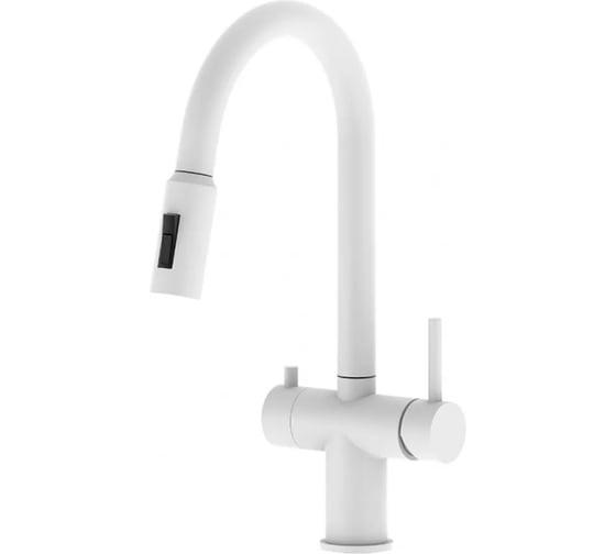 Смеситель для кухни однорычажный ViEiR с выдвижной лейкой и подключением фильтра, белый V15060-F 1