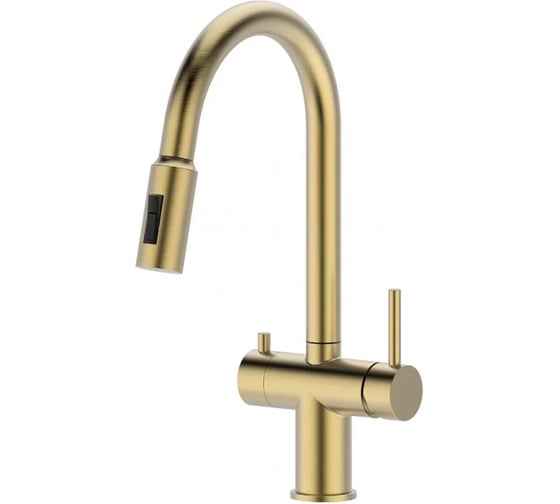 Смеситель для кухни однорычажный ViEiR с выдвижной лейкой и подключением фильтра, матовое золото V15060-S 1