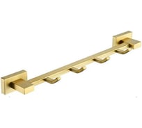 Вешалка для полотенец с 4 крючками VIEIR нержавеющая сталь, матовое золото, настенная, универсальная для ванной комнаты V5015-S