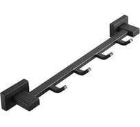 Вешалка для полотенец VIEIR с 4 крючками, нержавеющая сталь, черная, настенная, универсальная для ванной комнаты, V5015-C