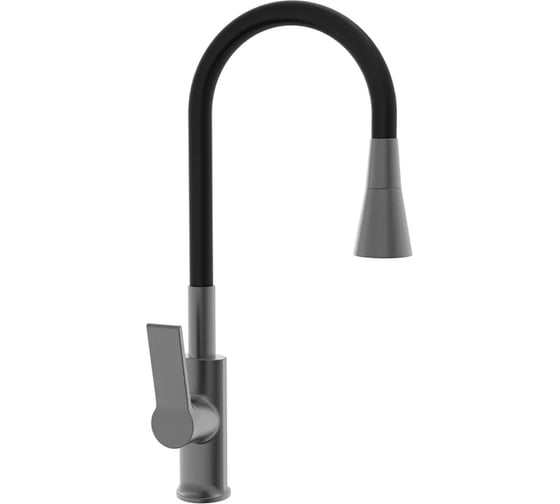 Смеситель для кухни однорычажный ViEiR с гибким изливом, графит/черный V243524-G 1