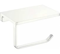 Держатель для туалетной бумаги VIEIR с полкой настенный, нержавеющая сталь, удобная полка для телефона и аксессуаров, белый, V5010-F