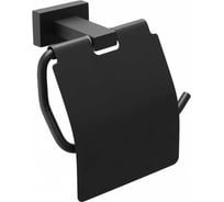 Держатель для туалетной бумаги VIEIR с крышкой настенный, нержавеющая сталь, аксессуар для ванной комнаты и санузла, черный V5009-C