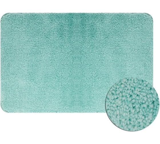 Коврик в ванную САНАКС RUNNER 164 одинарный, бирюзовый, однотонный, 400 х 600 мм, полиэстер 08805 1