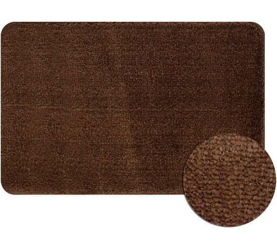 Коврик в ванную САНАКС RUNNER 184 одинарный, коричневый, однотонный, 400 х 600 мм, полиэстер 08801 1