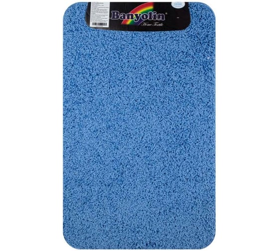 Коврик в ванную САНАКС SHAGGY ECO одинарный, голубой 50 х 80 см, полиэстер, ворс 20 мм 10327 1