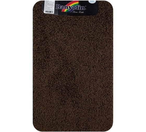 Коврик в ванную САНАКС SHAGGY ECO одинарный, коричневый 50х 80 см, полиэстер, ворс 20 мм 10324 1