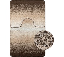 Коврик в ванную ШАГГИ двойной, КОРИЧНЕВЫЙ, ПЕРЕХОД, 60х100 + 50х60 см, 100% полиэстер Санакс 00152