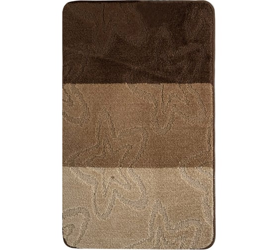 Коврик в ванную СИЛЬВЕР одинарный, КОРИЧНЕВЫЙ, 60х100 см, 100% полиэстер Санакс 00214