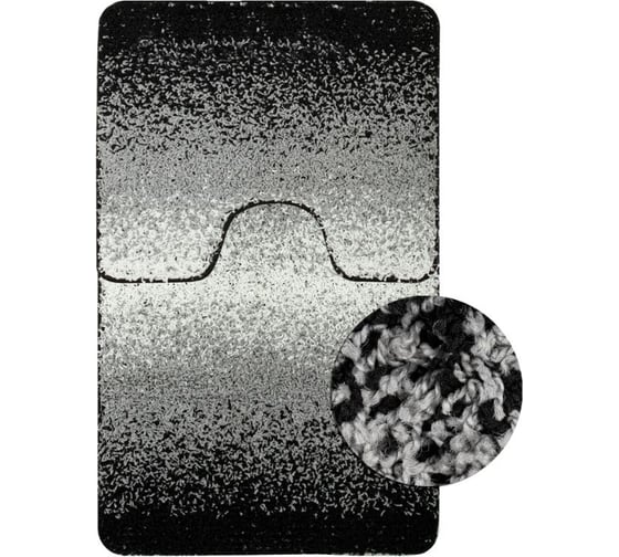 Коврик в ванную САНАКС SHAGGY двойной, черный, переход, 60х100 + 50х60 см, полиэстер 00156 1