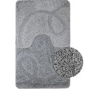 Коврик в ванную ШАГГИ, 103 двойной, СЕРЫЙ, 60х100 + 50х60 см, 100% полиэстер Санакс 00167