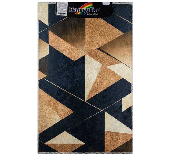 Коврик дизайнерский САНАКС, золотые треуголки, одинарный, 550х900 мм 00843 1