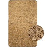 Коврик в ванную ШАГГИ, двойной, БЕЖЕВЫЙ, 60х100 + 50х60 см, 100% полиэстер Санакс 00157