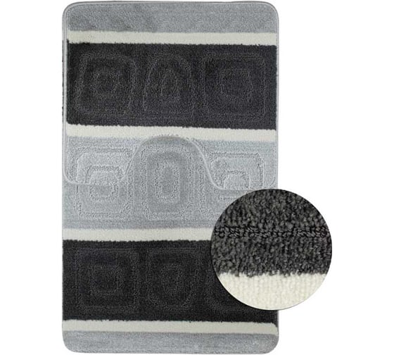 Коврик в ванную САНАКС SILVER двойной, черный, 60х100 + 50х60 см, полиэстер 00211 1