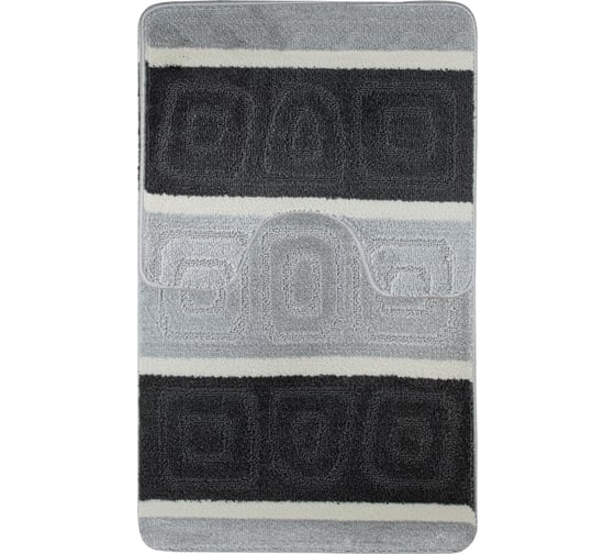 Коврик в ванную СИЛЬВЕР двойной, ЧЁРНЫЙ, 60х100 + 50х60 см, 100% полиэстер Санакс 00211