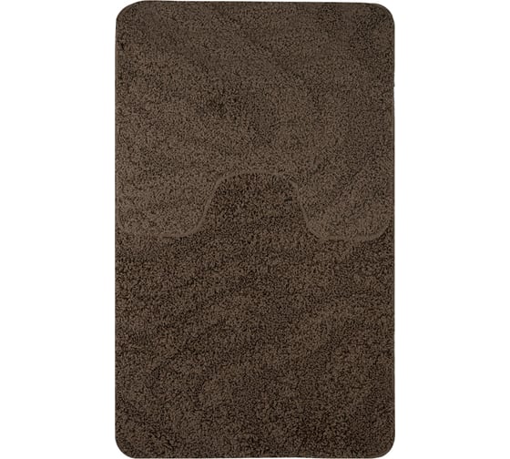 Коврик в ванную ШАГГИ, двойной, КОРИЧНЕВЫЙ, 60х100 + 50х60 см, 100% полиэстер Санакс 00160