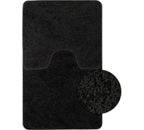Коврик в ванную САНАКС SHAGGY, двойной, черный, 60х100 + 50х60 см, полиэстер 00162
