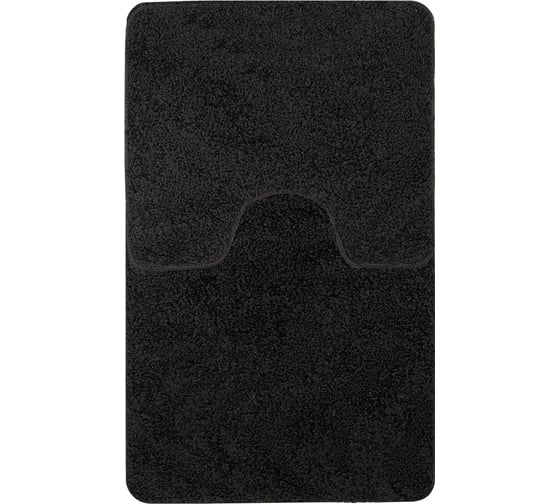 Коврик в ванную ШАГГИ Санакс двойной, ЧЁРНЫЙ, 60х100 + 50х60 см, полиэстер 00162