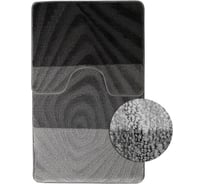 Коврик в ванную СИЛЬВЕР 202020 двойной, АНТРАЦИТ, 60х100 + 50х60 см, 100% полиэстер Санакс 00230