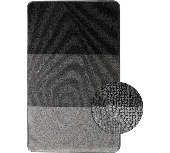 Коврик в ванную САНАКС SILVER 202020 одинарный, антрацит, 60х100 см, полиэстер 00233 1