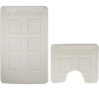 Коврик в ванную КЛАССИК УНИ КВАДРАТЫ, двойной БЕЖЕВЫЙ, 55х90 + 45х55 см, 100% полиэстер Санакс 00281