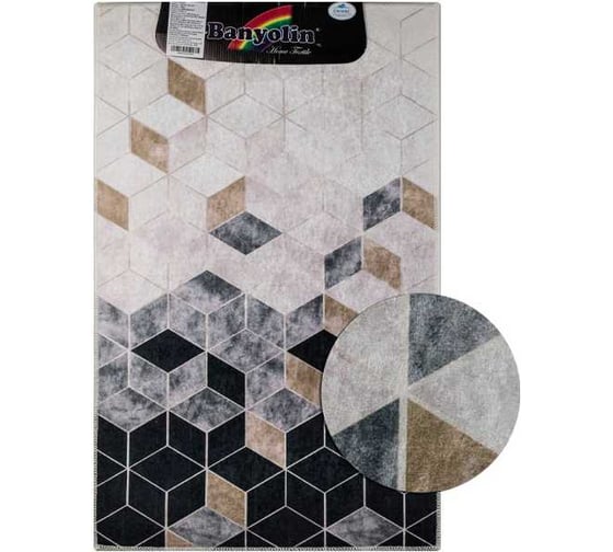 Коврик дизайнерский САНАКС, коричневые кубы одинарный, 550х900 мм 00837 1