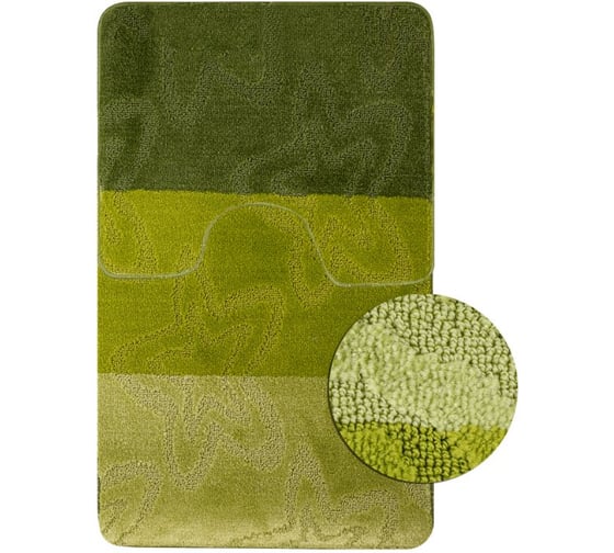 Коврик в ванную САНАКС SILVER двойной, зеленый, 60х100 + 50х60 см, полиэстер 00206 1