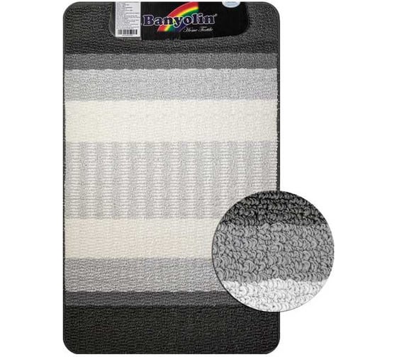 Коврик в ванную САНАКС STARLOOP, одинарный, серый, 550х900 мм, полиэстер 00811 1