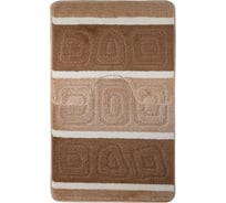 Коврик в ванную СИЛЬВЕР двойной, КОРИЧНЕВЫЙ, 60х100 + 50х60 см, 100% полиэстер Санакс 00207