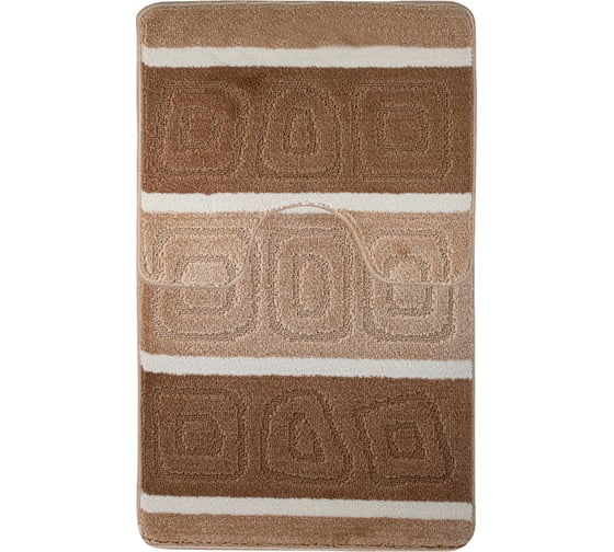 Коврик в ванную СИЛЬВЕР двойной, КОРИЧНЕВЫЙ, 60х100 + 50х60 см, 100% полиэстер Санакс 00207