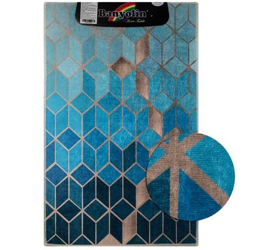 Коврик дизайнерский САНАКС, голубые кубы, одинарный, 550х900 мм 00840 1