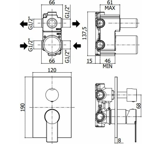 Смеситель Paffoni Tango 00243931 TA018CR/М