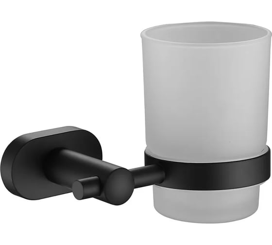 Стакан настенный VIEIR для ванной комнаты, для хранения зубных щеток и аксессуаров, стекло + металл, черный держатель, V5105-C 1