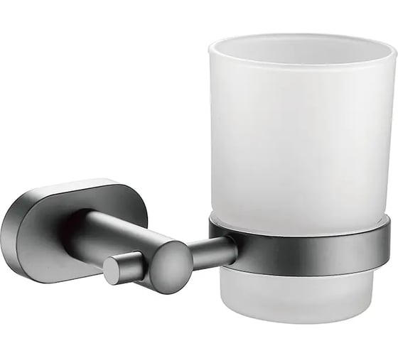 Стакан настенный VIEIR для ванной комнаты, для хранения зубных щеток и аксессуаров, стекло + металл, графитовый держатель, V5105-G 1