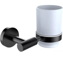 Стакан настенный VIEIR стеклянный, держатель черный, V5505-C