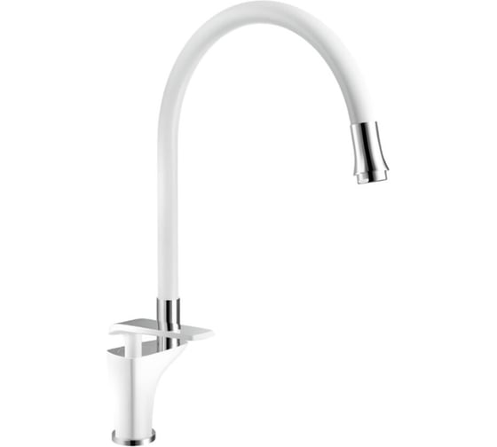 Смеситель для кухни однорычажный ViEiR с гибким изливом, корпус хром, шланг белый, V332521-F 1