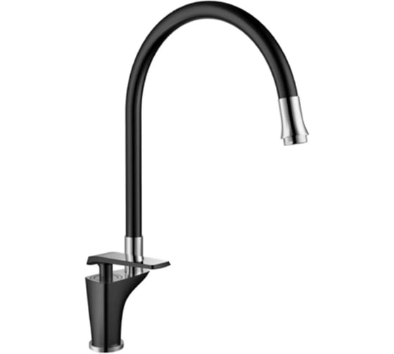 Смеситель для кухни однорычажный ViEiR с гибким изливом, корпус хром, шланг черный, V332521C 1