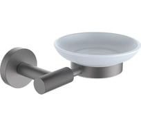 Мыльница VIEIR настенная стеклянная, держатель графит, V5503-G