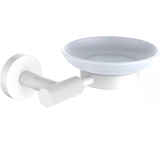 Мыльница VIEIR настенная стеклянная, держатель белый, V5503-F 1