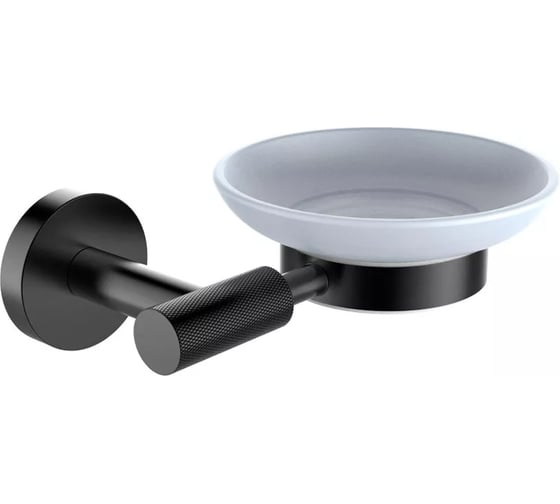 Мыльница VIEIR настенная стеклянная, держатель черный, V5503-C 1