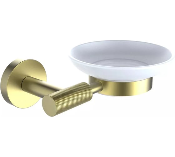 Мыльница VIEIR настенная стеклянная, держатель матовое золото, V5503-S 1