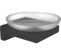 Мыльница VIEIR настенная стеклянная, нержавеющая сталь, черный, V5203-C