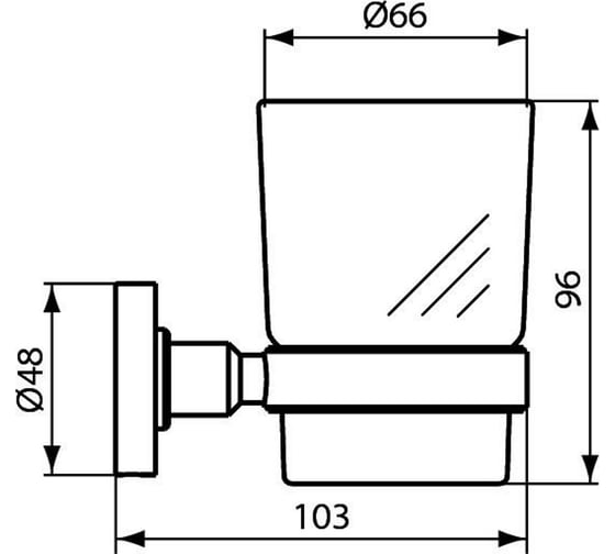 Стакан с держателем Ideal Standard IOM матовое стекло, с крепежом A9120XG