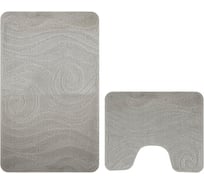 Коврик в ванную КЛАССИК УНИ 202018, двойной СЕРЫЙ, 55х90 + 45х55 см, 100% полиэстер Санакс 00317