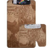 Коврик в ванную КЛАССИК УНИ 202308, двойной КОРИЧНЕВЫЙ, 55х90 + 45х55 см, 100% полиэстер Санакс 00356